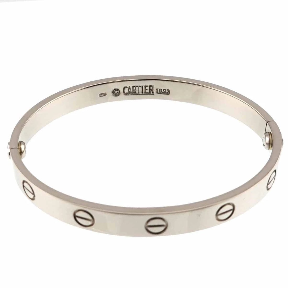 CARTIER LOVE BRACELET 18K WHITE GOLD 750: Cartier Love Bracelet 18K White Gold 750 Brand: Cartier Type: Bracelet Material: 750 White Gold, Color: White Gold Size: Marked:16 Inner circumference:5.9inch Width:(max.) 6.2mm Accessories: