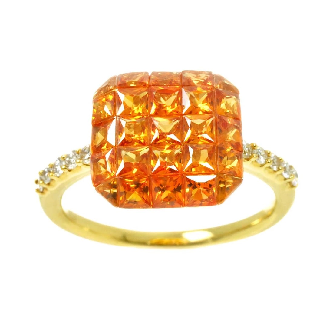 GARNET DIAMOND RING 18K - 2