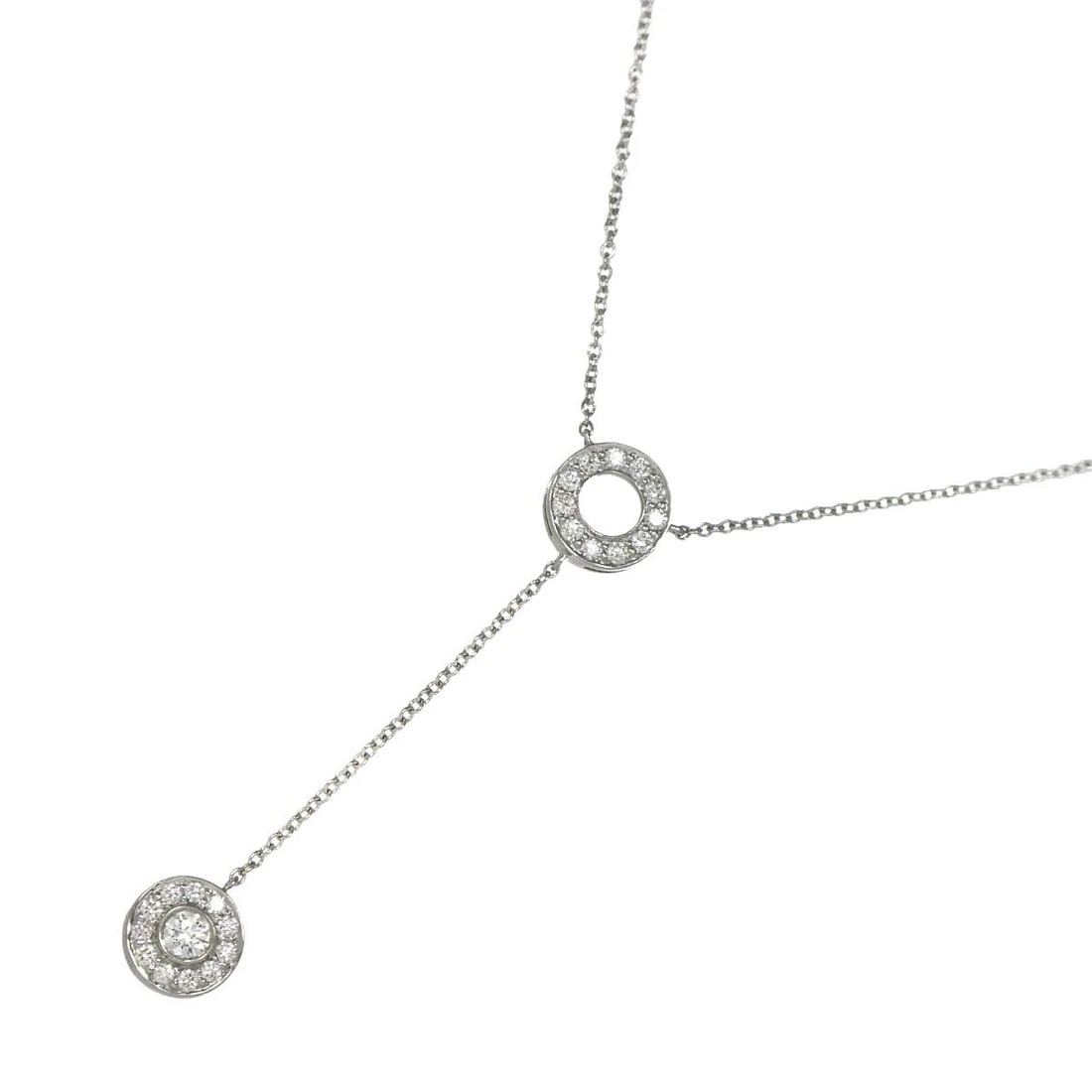 TIFFANY CO. CIRCLET DIAMOND NECKLACE: TIFFANY Co. Circlet Diamond Necklace Brand: TIFFANY Co. Type: Necklace Material: Pt, Main Stone/Creation Natural Color: Platinum Size: internal circumference of the chain:15.7inch Top