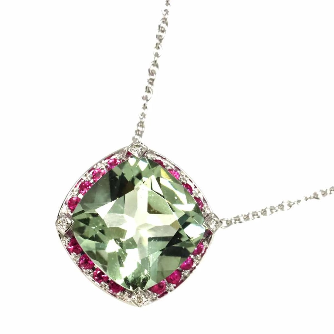 MAUBOUSSIN QUARTZ SAPPHIRE DIAMOND NECKLACE: MAUBOUSSIN Quartz Sapphire Diamond Necklace Brand: MAUBOUSSIN Type: Necklace Material: 750 White Gold, Main Stone/Creation Quartz Color: White Gold Size: internal circumference of the