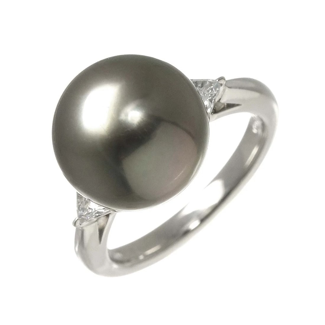 MIKIMOTO BLACK PEARL DIAMOND RING: MIKIMOTO Black Pearl Diamond Ring Brand: MIKIMOTO Type: Ring Material: Pt, Main Stone/Creation Natural Color: Platinum Size: 6.25-6.5 (US) Accessories: None Accessories Notice: When