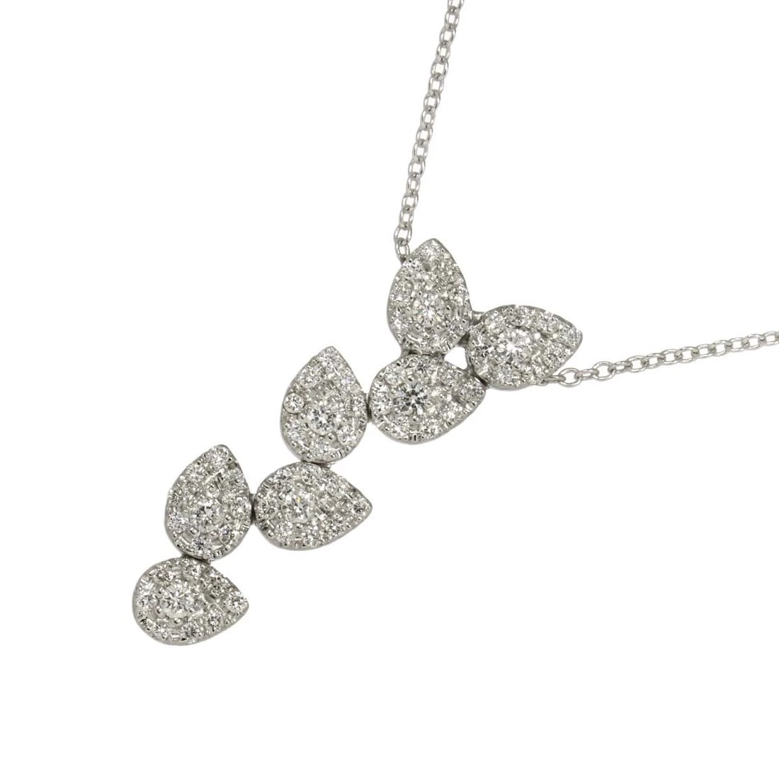 PONTE VECCHIO DIAMOND NECKLACE: Ponte Vecchio Diamond Necklace Brand: Ponte Vecchio Type: Necklace Material: 750 White Gold, Main Stone/Creation Natural Color: White Gold Size: internal circumference of the chain:16.9inch -