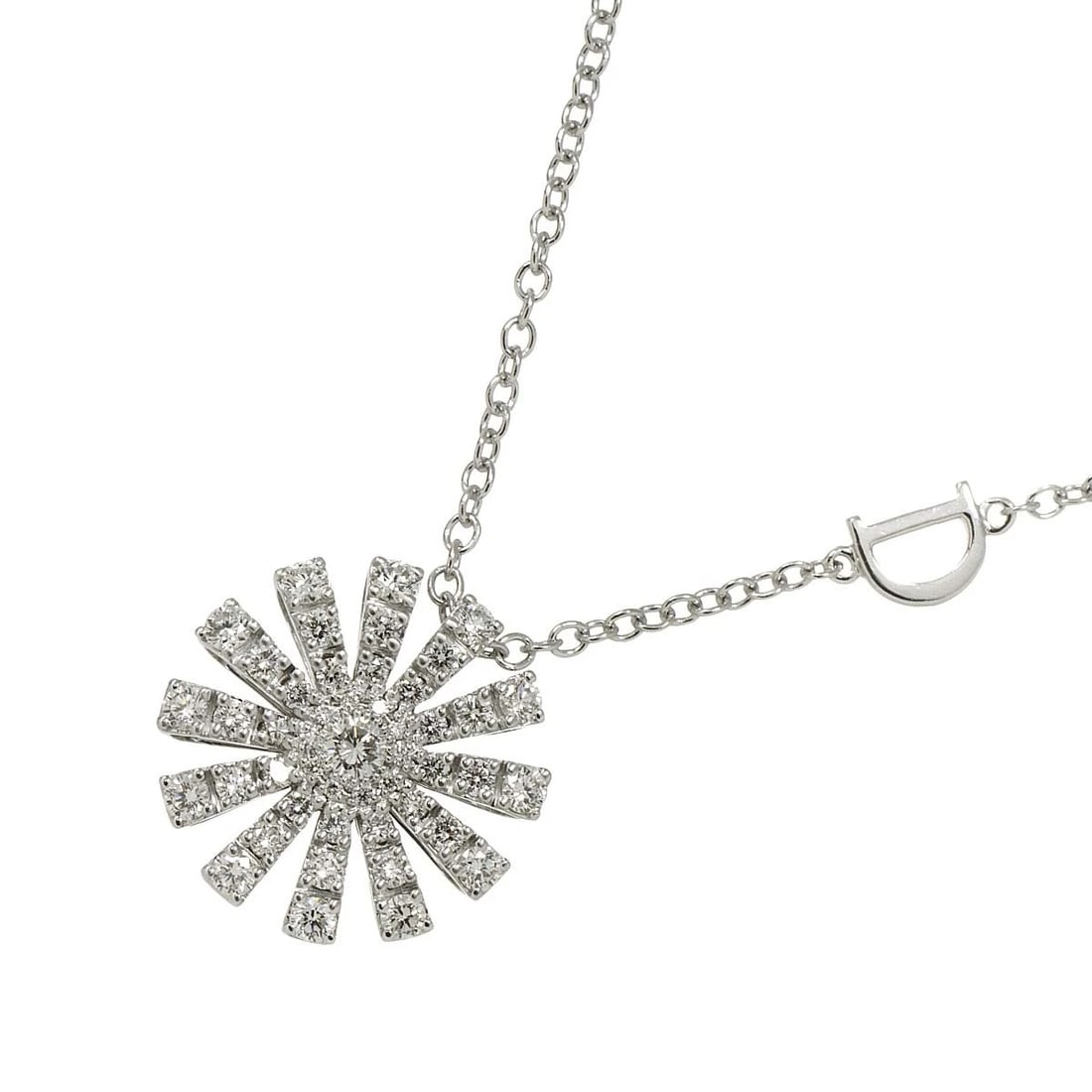 DAMIANI MARGHERITA DIAMOND NECKLACE: DAMIANI MARGHERITA Diamond Necklace Brand: DAMIANI Type: Necklace Material: 750 White Gold, Main Stone/Creation Natural Color: White Gold Size: internal circumference of the chain:19.7inch to