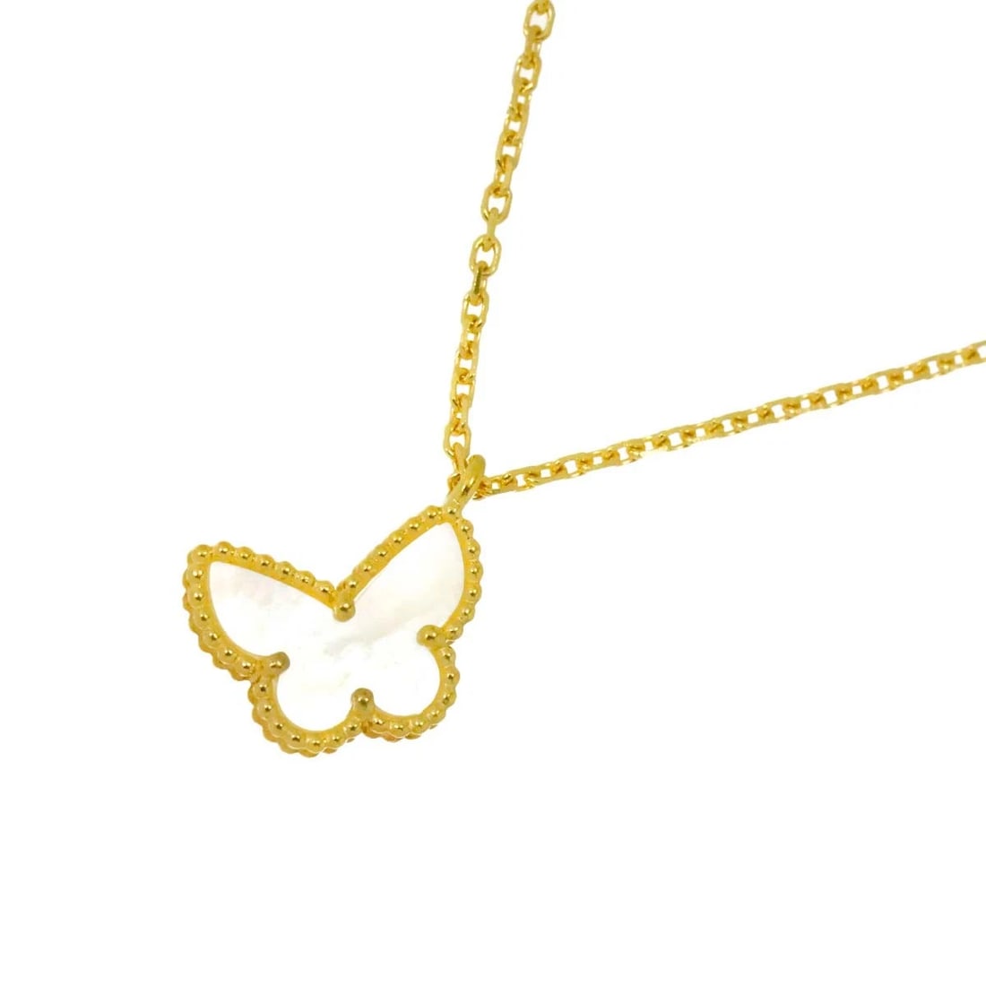 VAN CLEEF ARPELS SWEET PAPILLON MOTHER OF PEARL MOP NECKLACE: Van Cleef Arpels Sweet Papillon Mother of Pearl MOP Necklace Brand: Van Cleef Arpels Type: Necklace Material: 750 Yellow gold, Color: Yellow Gold Size: internal circumference of the