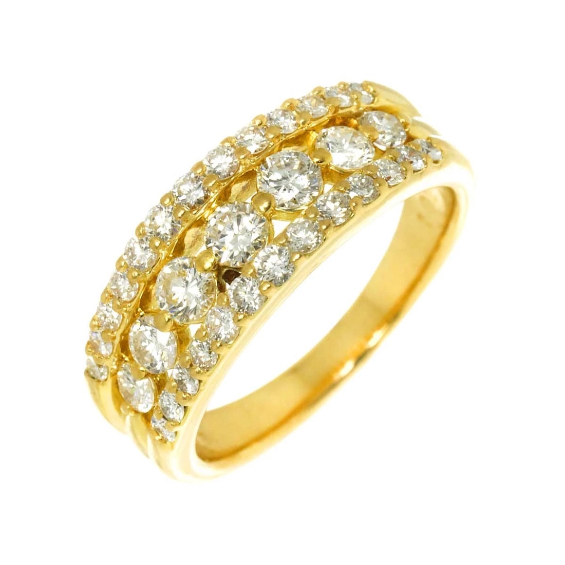 DIAMOND RING 18K YG YELLOW GOLD: Diamond Ring 18K YG Yellow Gold Brand: Unbranded Type: Ring Material: 750 Yellow gold, Main Stone/Creation Natural Color: Yellow Gold Size: 6 (US) Accessories: None Accessories Notice: When