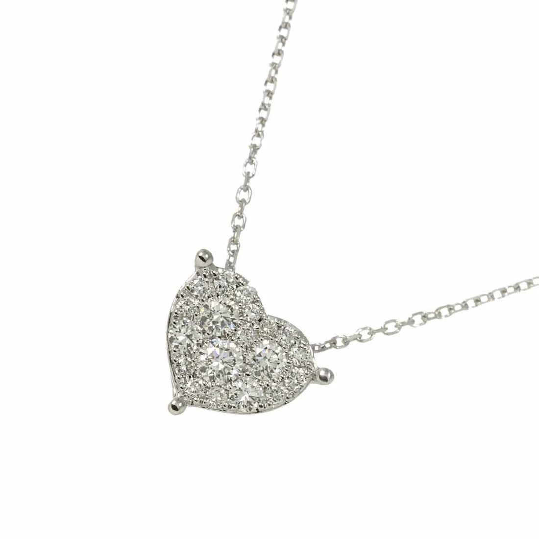 PONTE VECCHIO HEART MOTIF DIAMOND NECKLACE: Ponte Vecchio Heart Motif Diamond Necklace Brand: Ponte Vecchio Type: Necklace Material: 750 White Gold, Main Stone/Creation Natural Color: White Gold Size: internal circumference of the