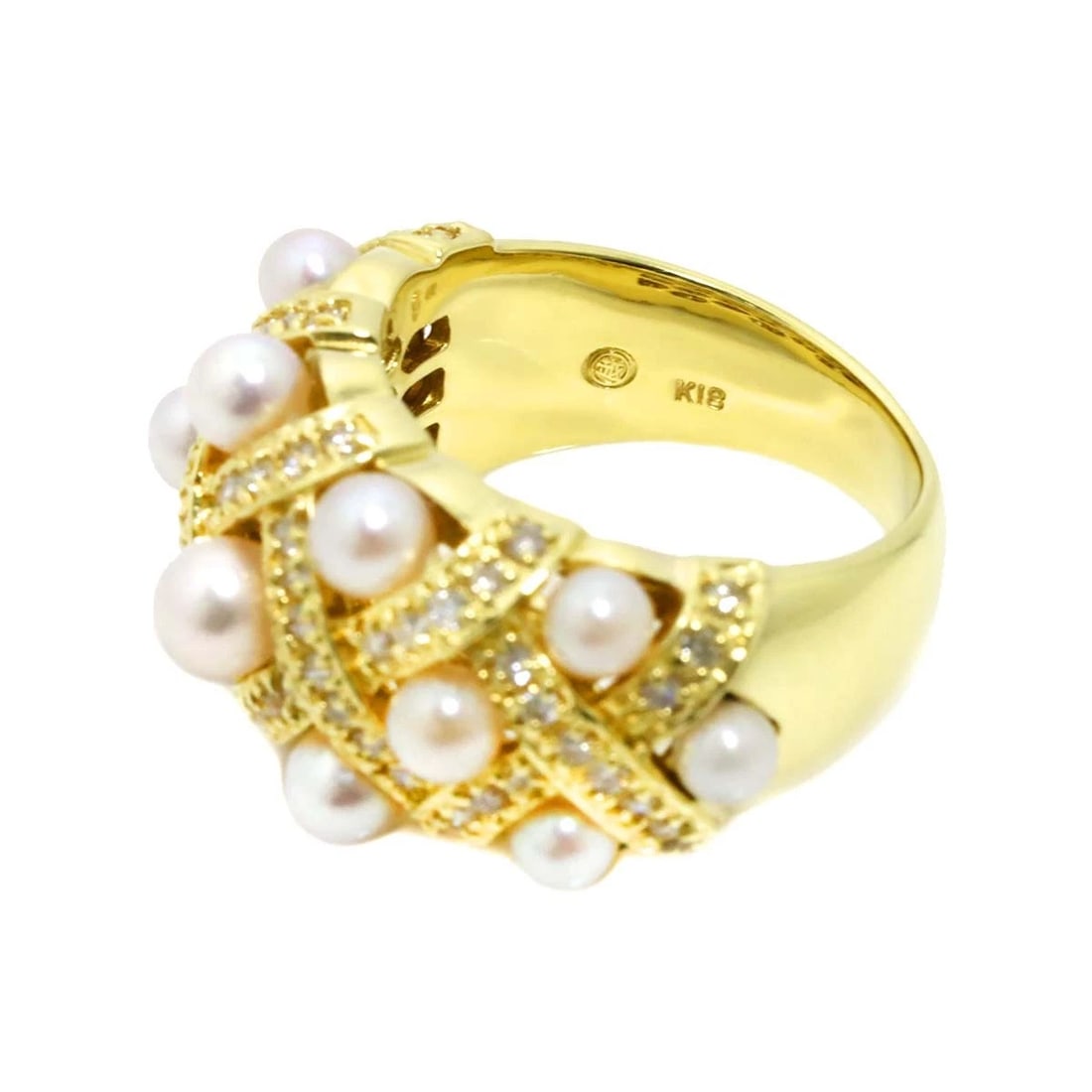AKOYA PEARL DIAMOND RING - 4