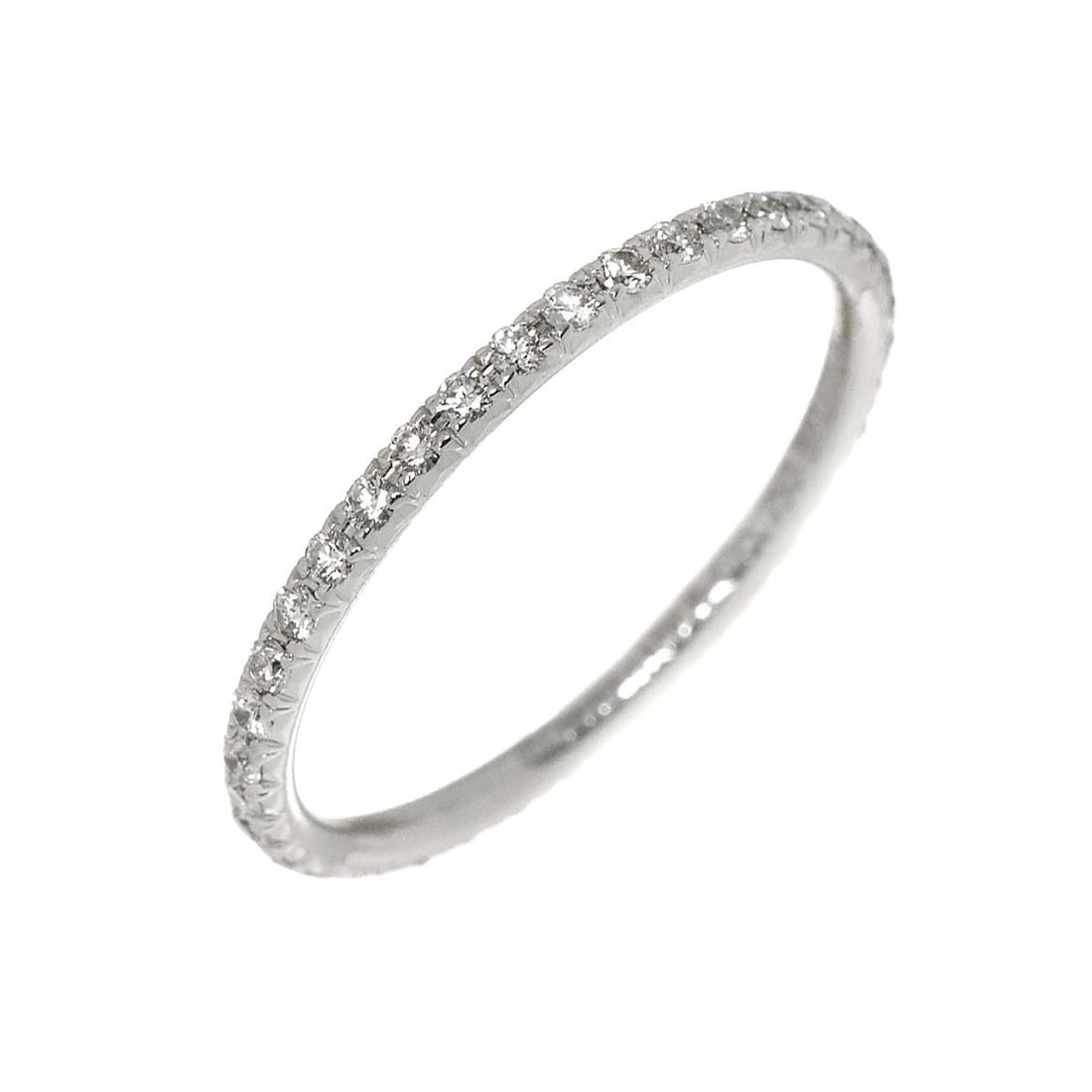 TIFFANY CO. FULL DIAMOND RING 18K WG: TIFFANY Co. Full Diamond Ring 18K WG Brand: TIFFANY Co. Type: Ring Material: 750 White Gold, Main Stone/Creation Natural Color: White Gold Size: 4 (US) Accessories: None Accessories Notice: