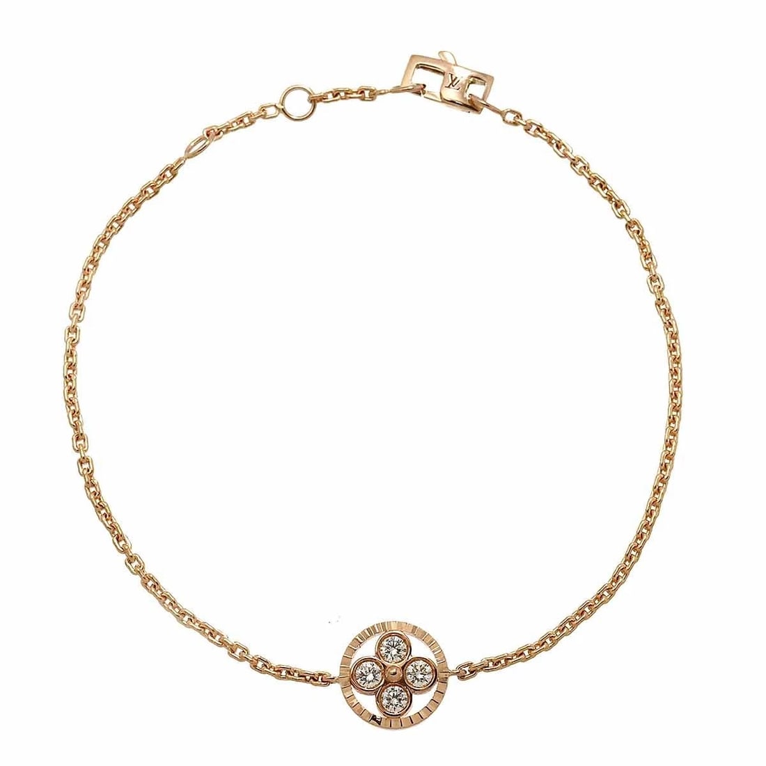 LOUIS VUITTON BLOSSOM DIAMOND BRACELET: LOUIS VUITTON Blossom Diamond Bracelet Brand: LOUIS VUITTON Type: Bracelet Material: 750 Pink Gold, Main Stone/Creation Natural Color: Pink Gold Size: Inner circumference 6.7inch 6.3inch
