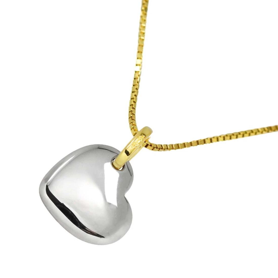 POMELLATO HEART NECKLACE: Pomellato Heart Necklace Brand: Pomellato Type: Necklace Material: 750 Yellow White Gold, Color: Yellow Gold Size: internal circumference of the chain:18.1inch Top Charm:W17.3x H24mm Thickness:3.7