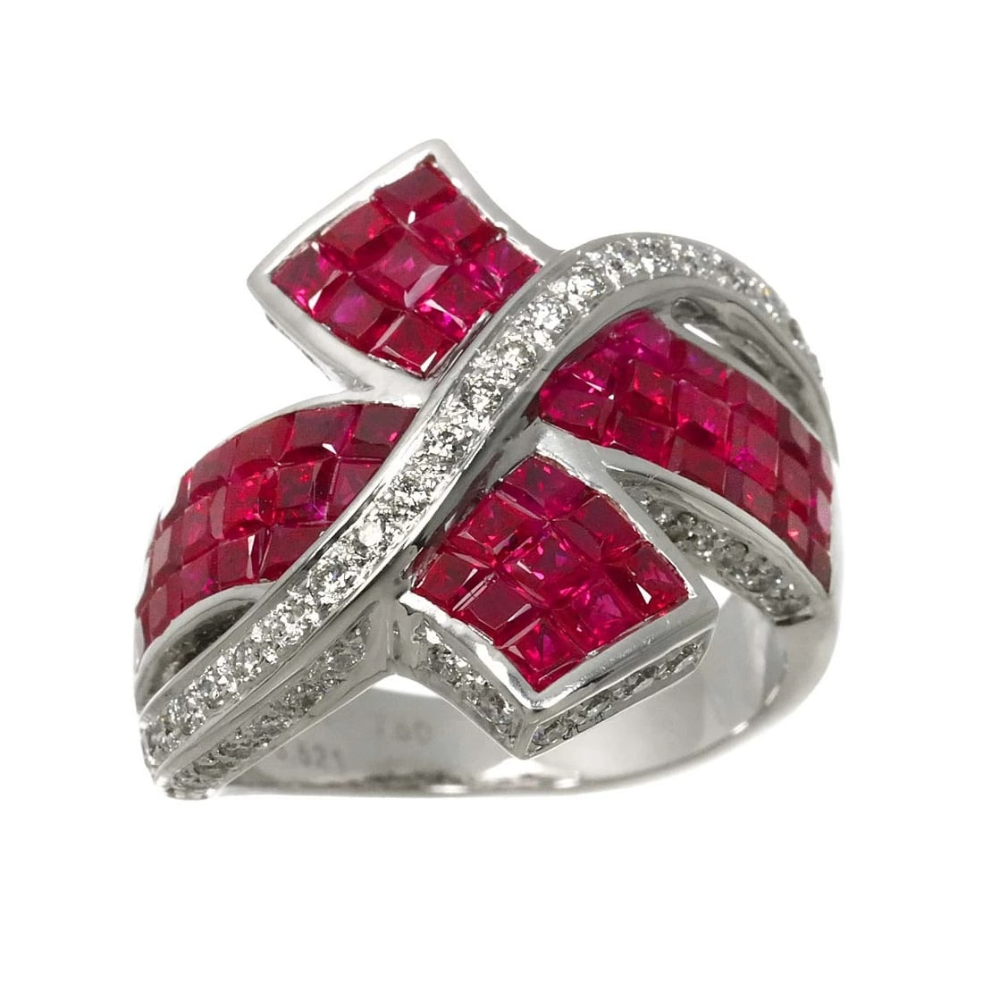 RUBY DIAMOND RING 18K WG - 2