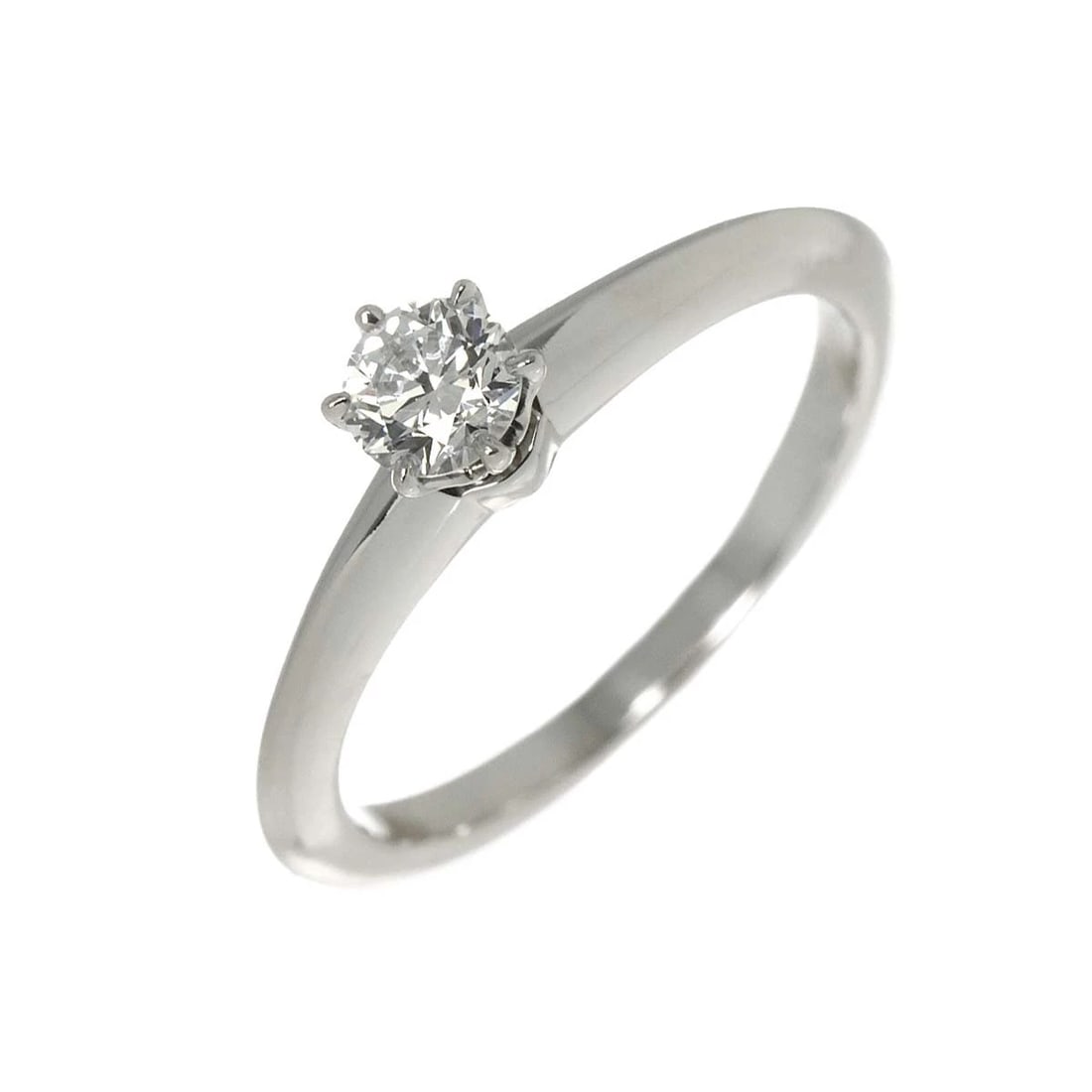 TIFFANY CO. DIAMOND RING: TIFFANY Co. Diamond Ring Brand: TIFFANY Co. Type: Ring Material: Pt, Main Stone/Creation Natural Color: Platinum Size: 4.75-5 (US) Accessories: None Accessories Notice: When purchasing pre
