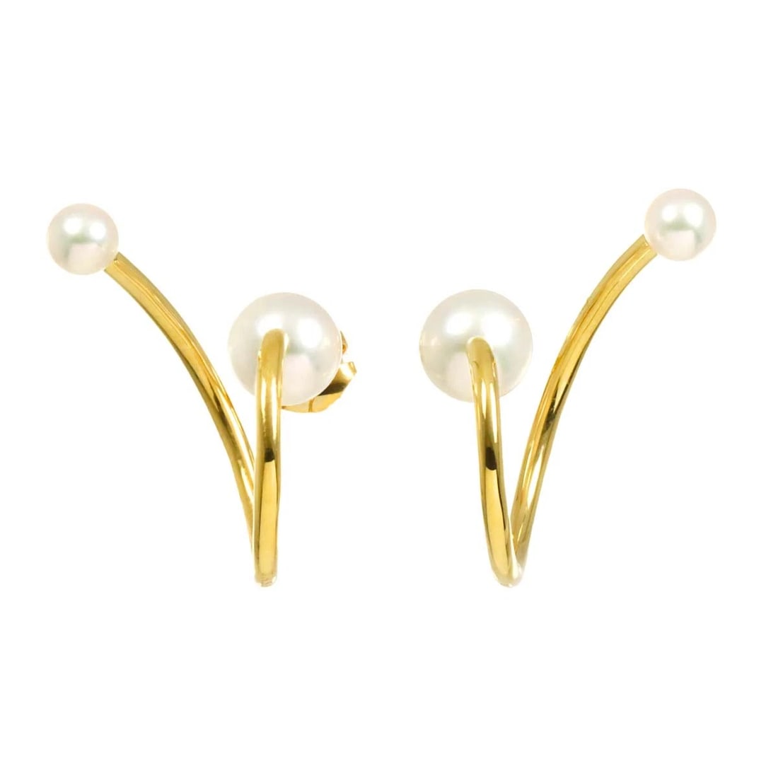 TASAKI BALANCE AKOYA PEARL EARRINGS PIERCED: TASAKI Balance Akoya Pearl Earrings Pierced Brand: TASAKI Type: Earrings Material: 750 Yellow Gold, Main Stone/Creation Akoya Pearl Color: Yellow Gold Size: W 21.5 x H 24.5mm Accessories: