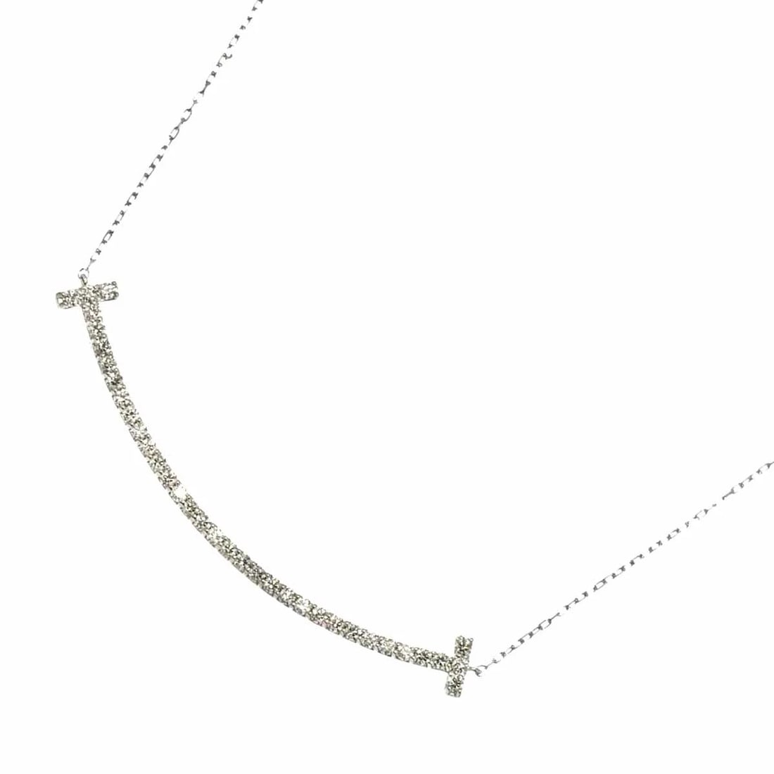DIAMOND NECKLACE 18K WG WHITE GOLD: Diamond Necklace 18K WG White Gold Brand: Unbranded Type: Necklace Material: 750 White Gold, Main Stone/Creation Natural Color: White Gold Size: internal circumference of the