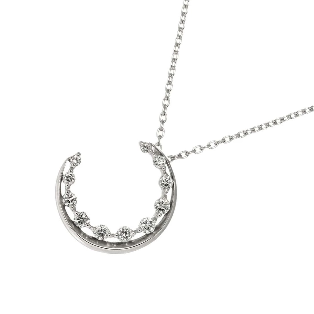 STAR JEWELRY DIAMOND MOON NECKLACE 18K: Star Jewelry Diamond Moon Necklace 18K Brand: Star Jewelry Type: Necklace Material: 750 White Gold, Main Stone/Creation Natural Color: White Gold Size: internal circumference of the