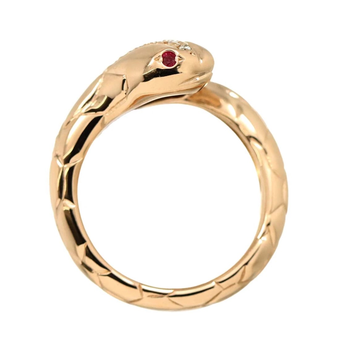 DIAMOND RUBY RING 18K PG PINK GOLD - 6
