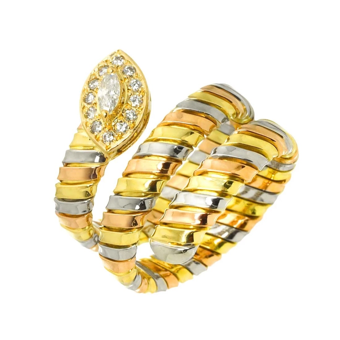 DIAMOND RING 18K YG PG WG: Diamond Ring 18K YG PG WG Brand: Unbranded Type: Ring Material: 750 Yellow Pink White Gold, Main Stone/Creation Natural Color: Gold Size: 6 (US) Accessories: None Accessories Notice: When