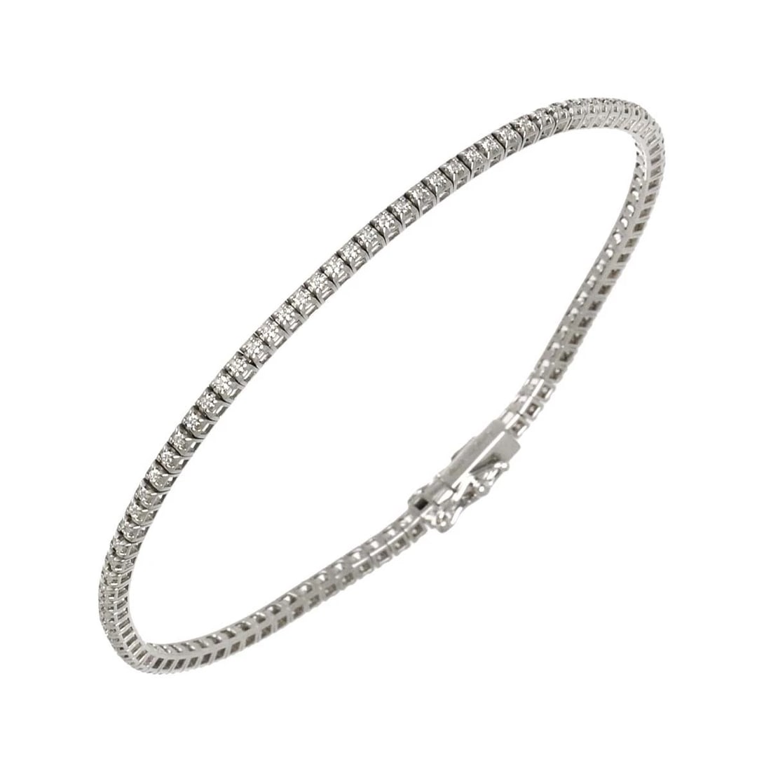 DAMIANI VERAMORE DIAMOND BRACELET 18K: DAMIANI Veramore Diamond Bracelet 18K Brand: DAMIANI Type: Bracelet Material: 750 White Gold, Main Stone/Creation Natural Color: White Gold Size: Inner circumference:6.7inch Width:(max.) 2mm 
