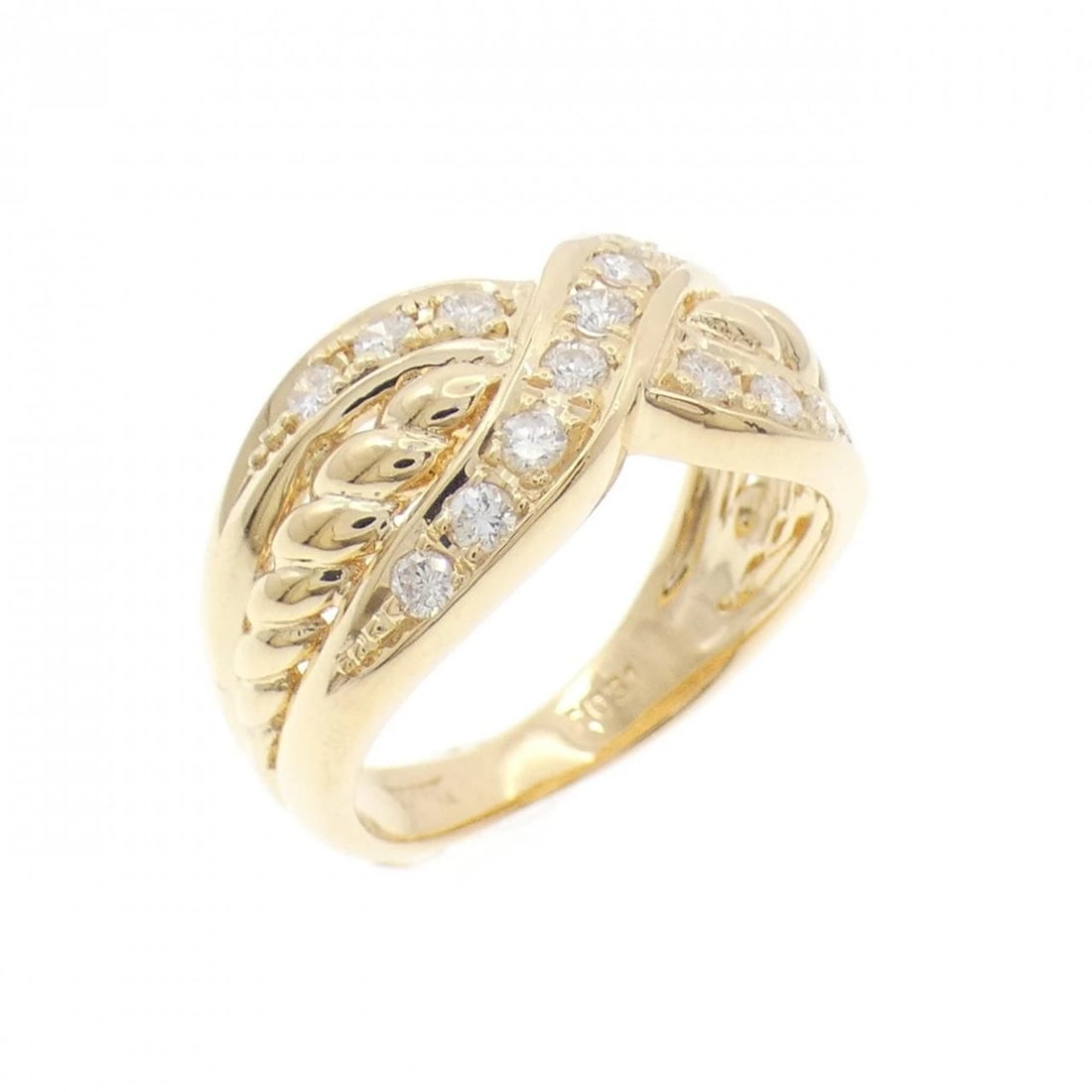 K18YG DIAMOND RING: K18YG Diamond Ring Brand: Unbranded Type: Ring Material: K18 Yellow Gold, Main Stone/Creation Natural Color: yellow gold Size: 5US Accessories: None Accessories Notice: When purchasing pre