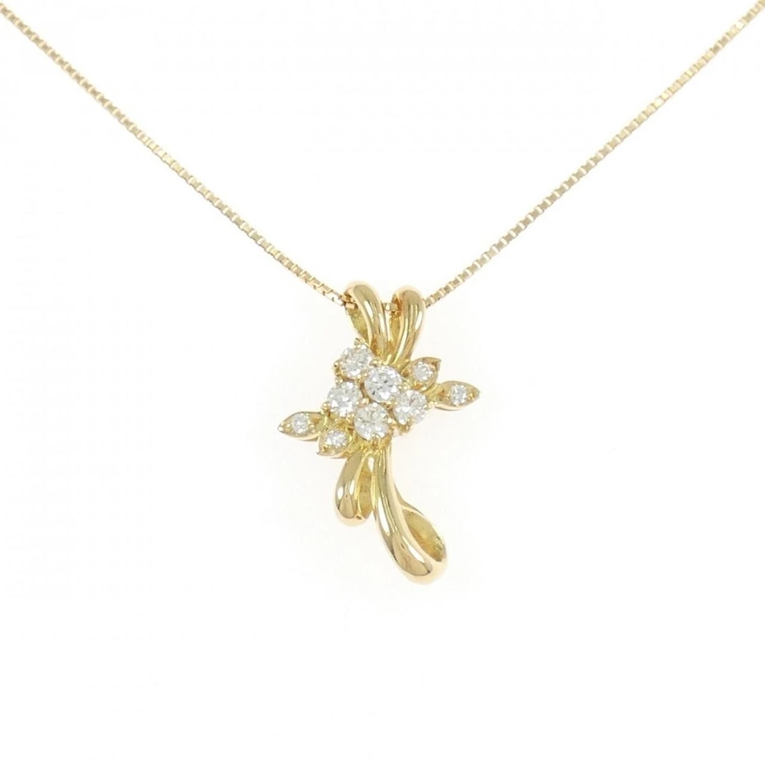K18YG DIAMOND NECKLACE: K18YG Diamond Necklace Brand: Unbranded Type: Necklace Material: K18 Yellow Gold, Main Stone/Creation Natural Color: Yellow Gold Size: 45cmActualSize Pendant top H x W: 22.1mmx14.8mm Chain