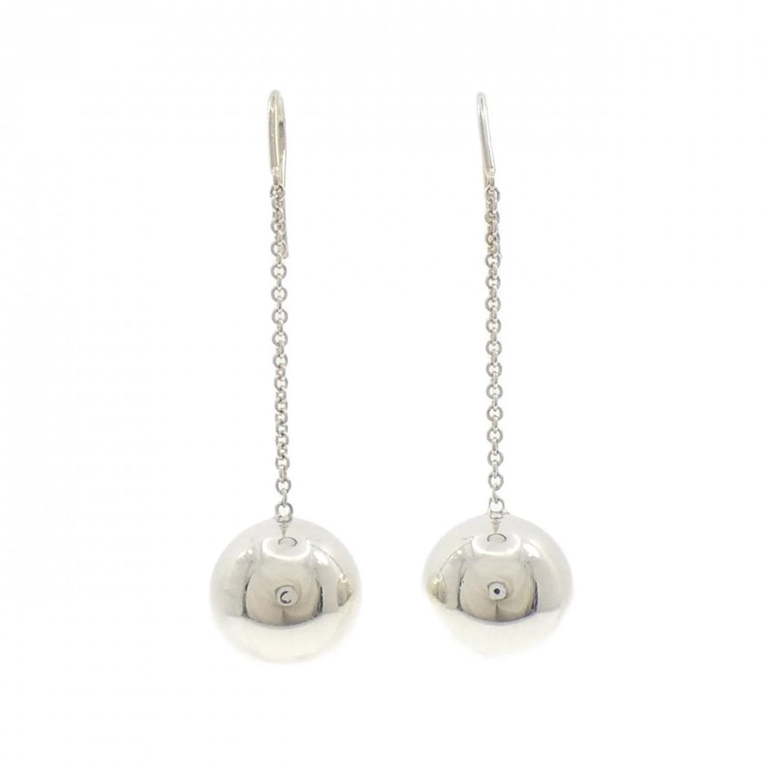 TIFFANY BALL HOOKS EARRINGS: Tiffany Ball Hooks Earrings Brand: Tiffany Type: Earrings Material: 925 Silver, Color: Silver Size: ActualSize HxW: 43.5mmx13.9mm Accessories: None Accessories Notice: When purchasing