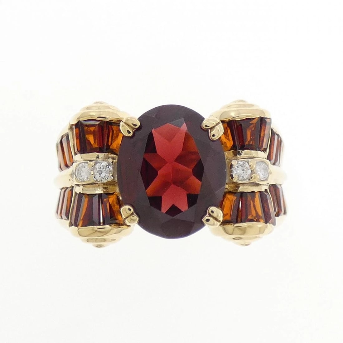 K18YG GARNET RING - 2