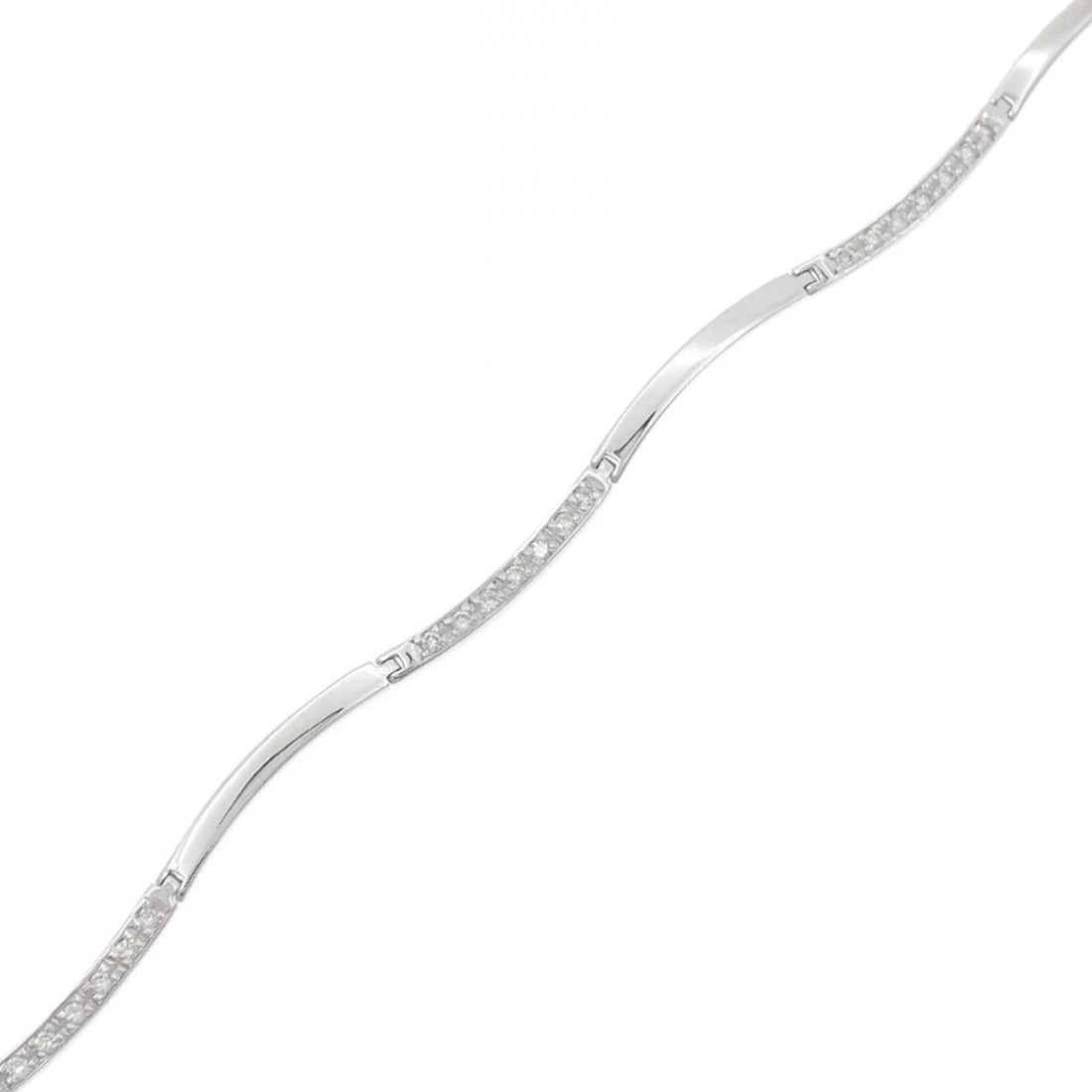 K18WG DIAMOND BRACELET: K18WG Diamond Bracelet Brand: Unbranded Type: Bracelet Material: K18 White Gold, Main Stone/Creation Natural Color: white gold Size: 17.5cm ActualSizeMax W: 2.2mm Accessories: None