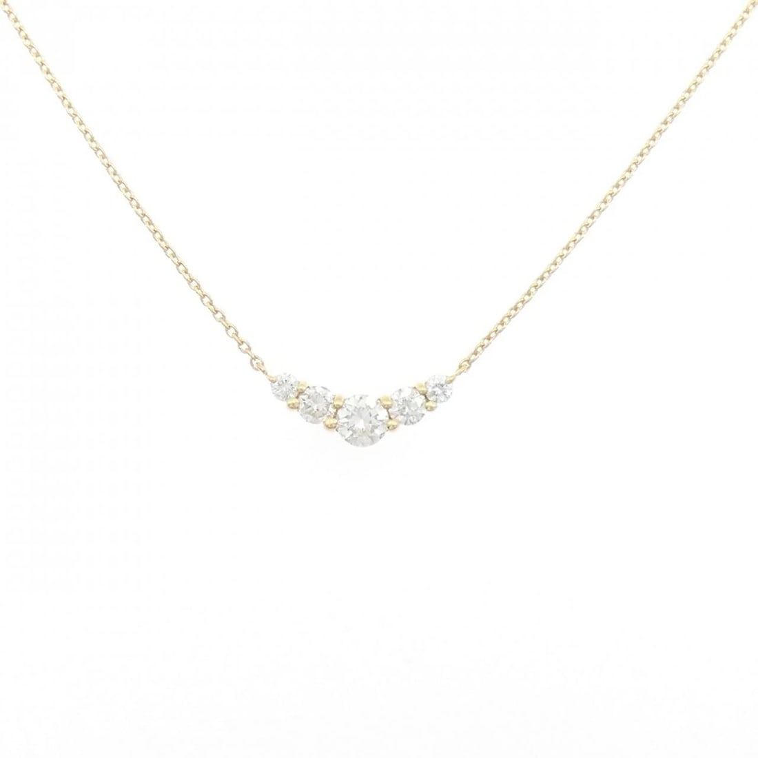 K18YG DIAMOND NECKLACE: K18YG Diamond Necklace Brand: Unbranded Type: Necklace Material: K18 Yellow Gold, Main Stone/Creation Natural Color: yellow gold Size: HxW: 11.1mmx11.5mm Accessories: None Accessories Notice: