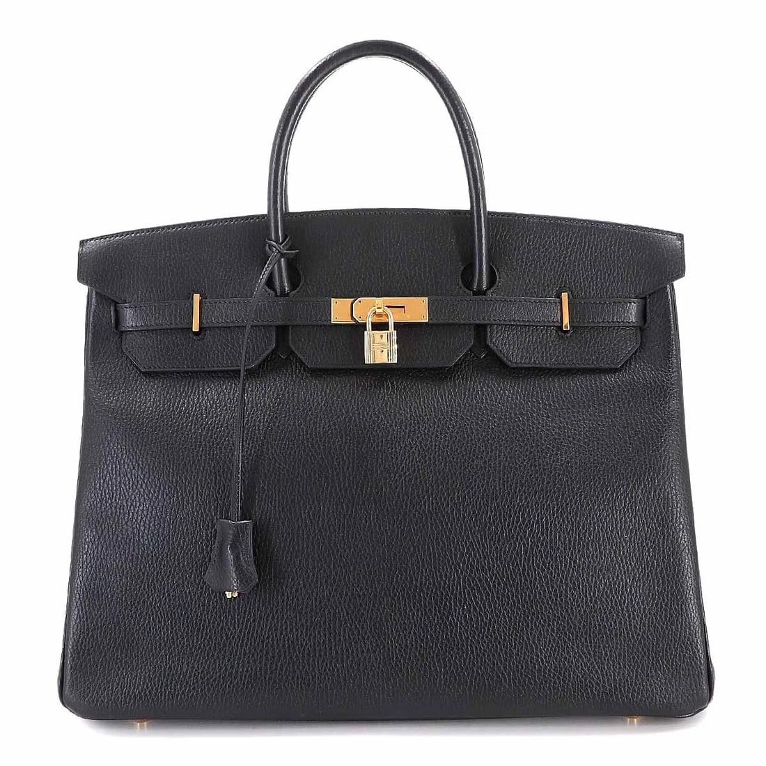 HERMES BIRKIN 40 ARDENNES LEATHER BLACK HAND BAG HAND BAG (1 of 9)