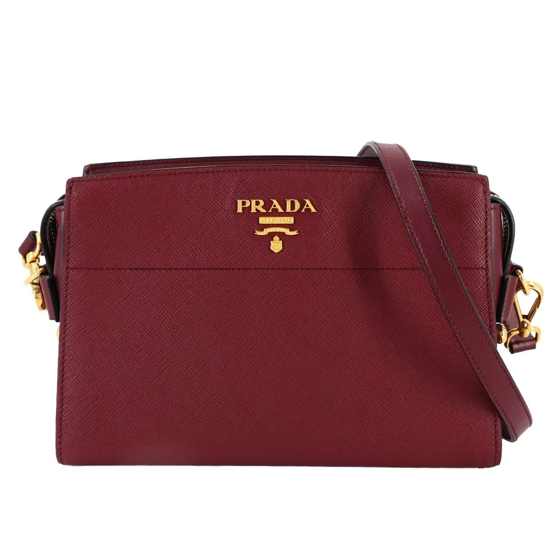 PRADA SHOULDER BAG SAFFIANO LEATHER BORDEAUX SHOULDER BAG (1 of 7)