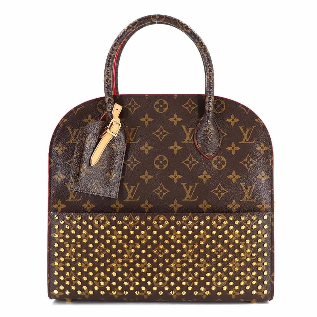LOUIS VUITTON MONOGRAM CHRISTIAN LOUBOUTIN ICONOCLAST HAND BAG HAND BAG: LOUIS VUITTON Monogram Christian Louboutin Iconoclast Hand Bag Hand Bag Brand: LOUIS VUITTON Type: Hand Bag Material: Monogram Canvas , Unborn Calf Color: Monogram , Red Size: W 12.20 inch, H 11.4