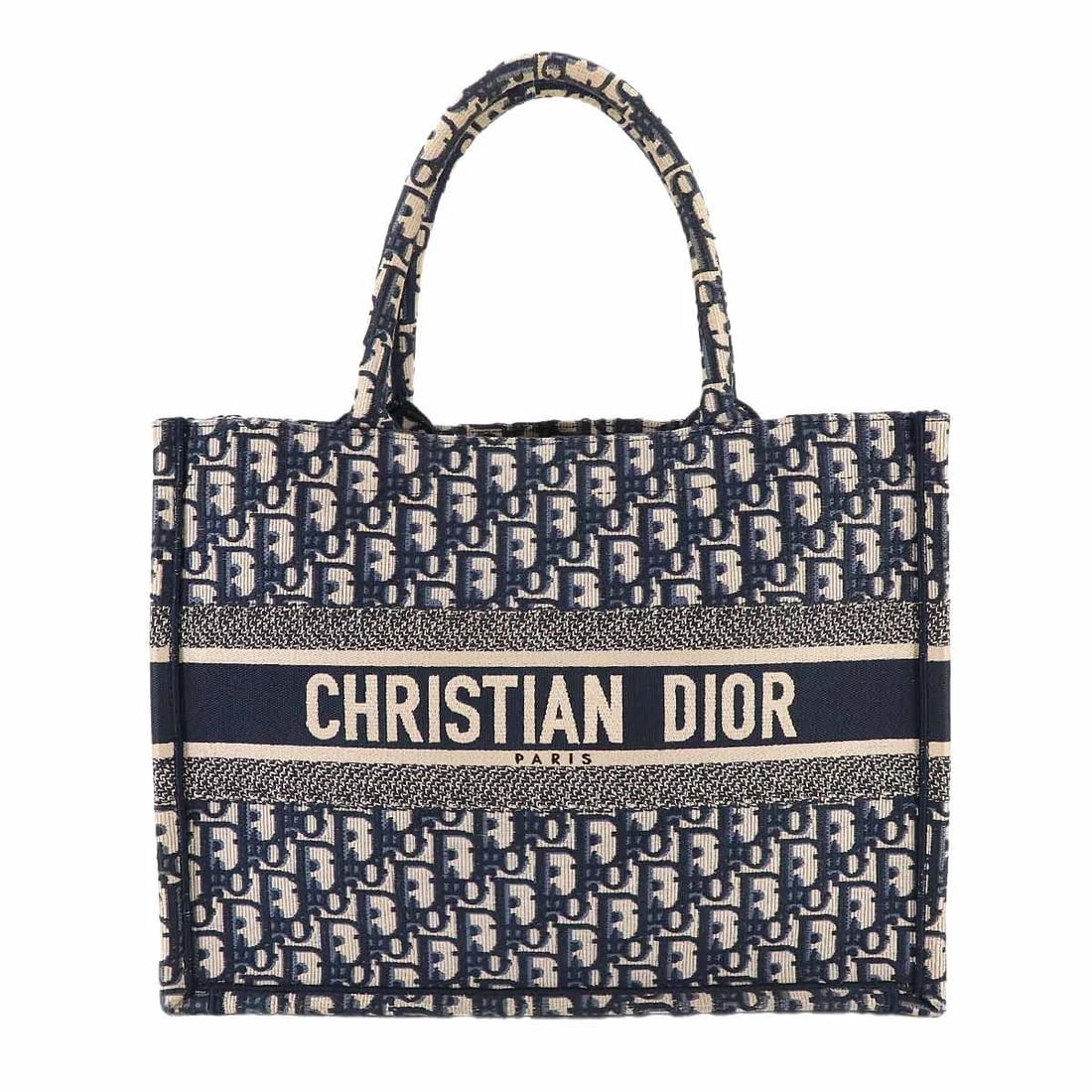 CHRISTIAN DIOR OBLIQUE BOOK TOTE MEDIUM BAG CANVAS NAVY TOTE BAG: Christian Dior Oblique Book Tote Medium Bag Canvas Navy Tote Bag Brand: Christian Dior Type: Tote Bag Material: Canvas Color: Navy Size: W 13.98 inch, H 10.63 inch, D 6.50 inch Handle 16.5inch