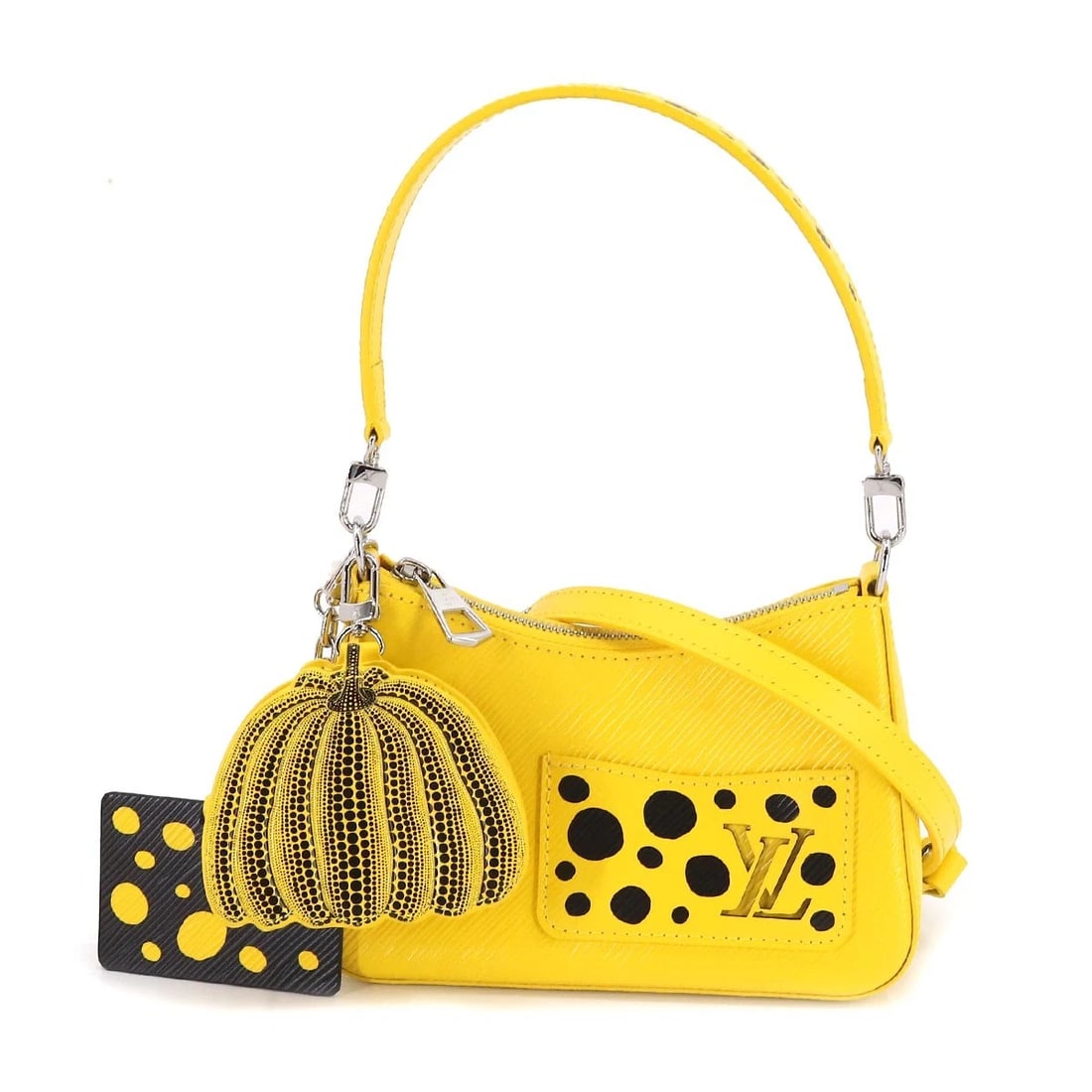 LOUIS VUITTON EPI LVXYK MARELLINI 2WAY HAND SHOULDER BAG / HAND BAG: LOUIS VUITTON Epi LVxYK Marellini 2way Hand Shoulder Bag / Hand bag Brand: LOUIS VUITTON Type: Shoulder Bag / Hand bag Material: Epi Leather Color: Jaune , Black Size: W 7.87 inch, H 5.31