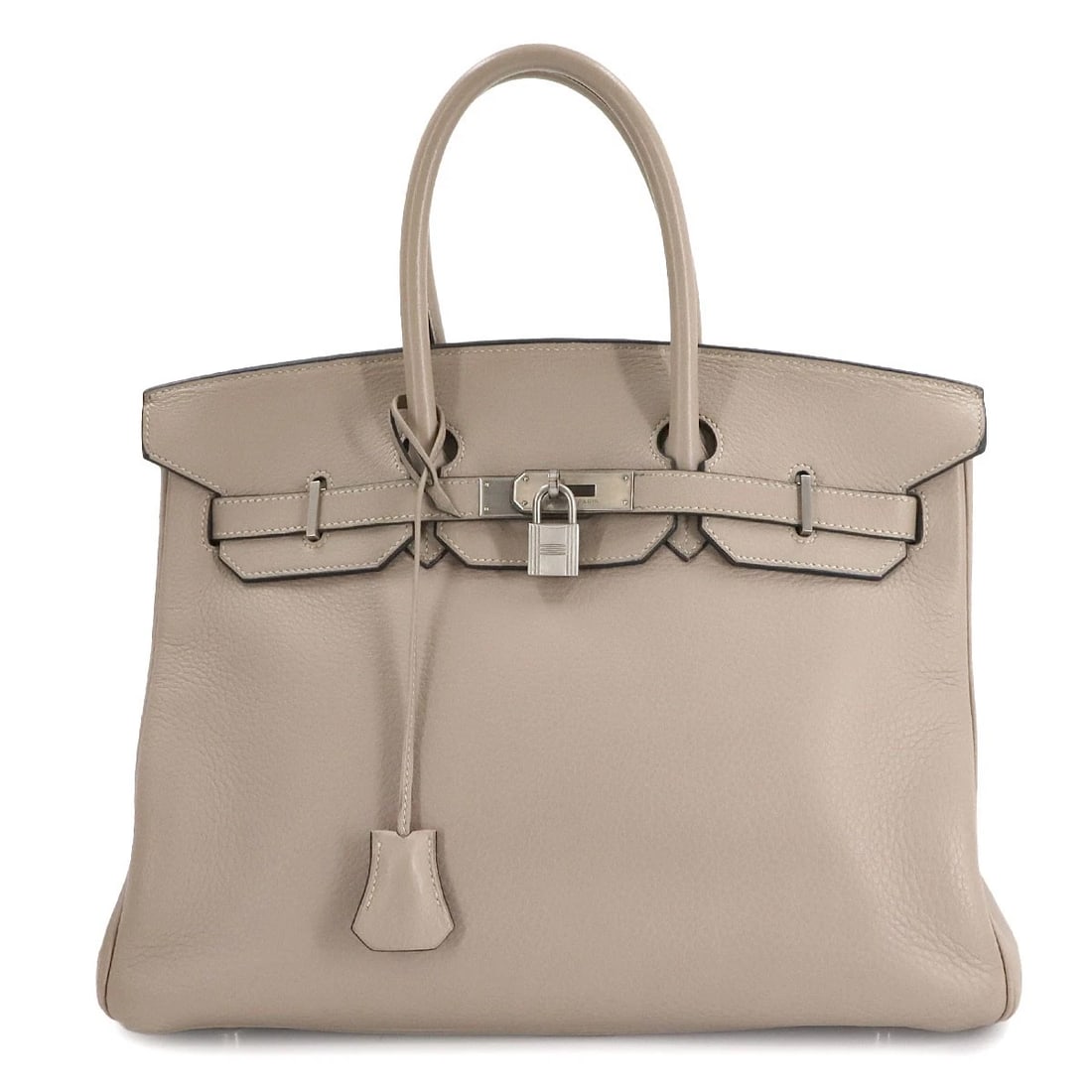 HERMES BIRKIN 35 TAURILLON CLEMENCE GRIS TOURTERELLE HAND BAG PURSE HAND BAG: HERMES Birkin 35 Taurillon Clemence Gris Tourterelle Hand Bag Purse Hand Bag Brand: HERMES Type: Hand Bag Material: Taurillon Clemence Color: Gris Tourterelle Size: W 13.58 inch, H 11.02 inch, D 7