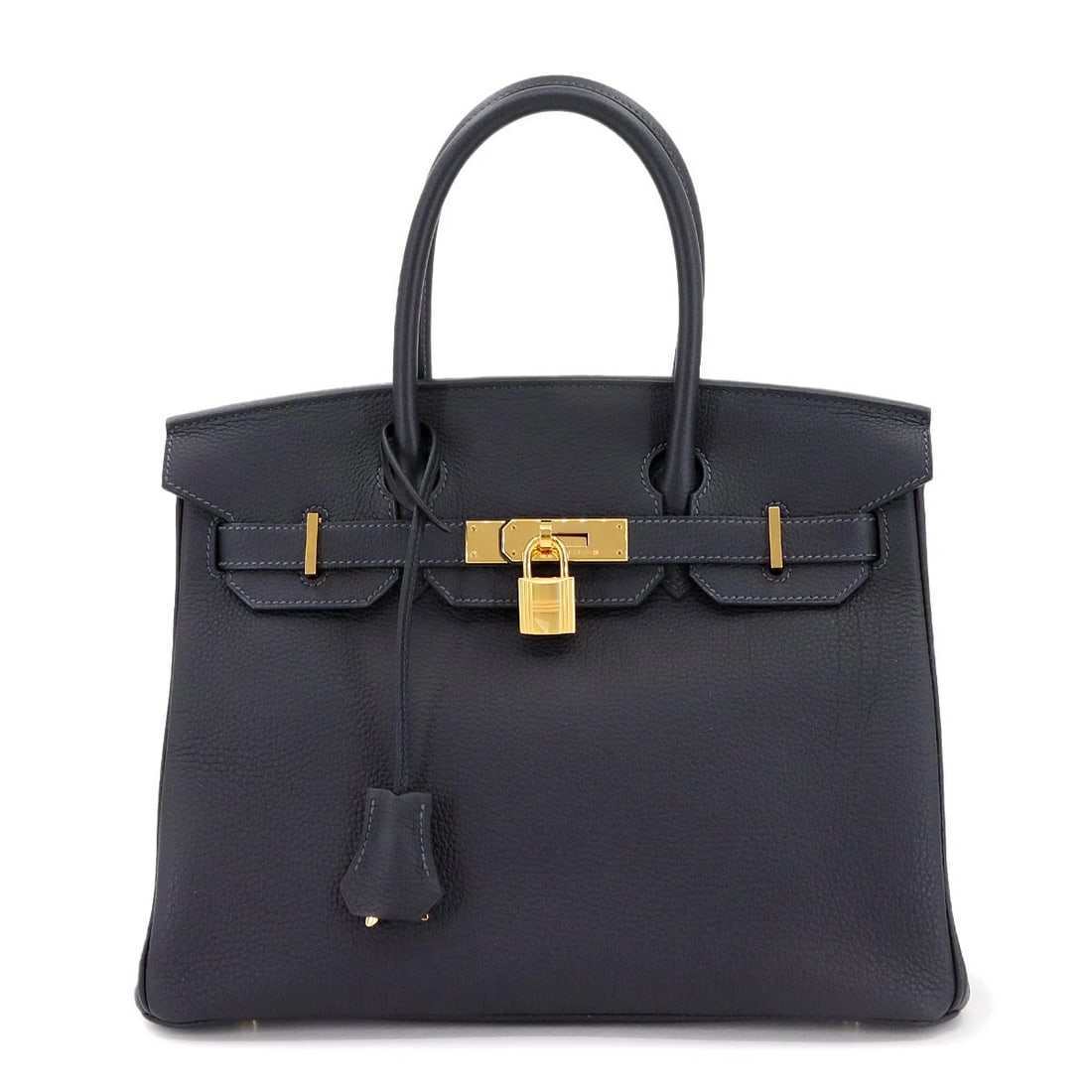 HERMES BIRKIN 30 TOGO LEATHER BLEU NUIT HAND BAG PURSE HAND BAG (1 of 8)