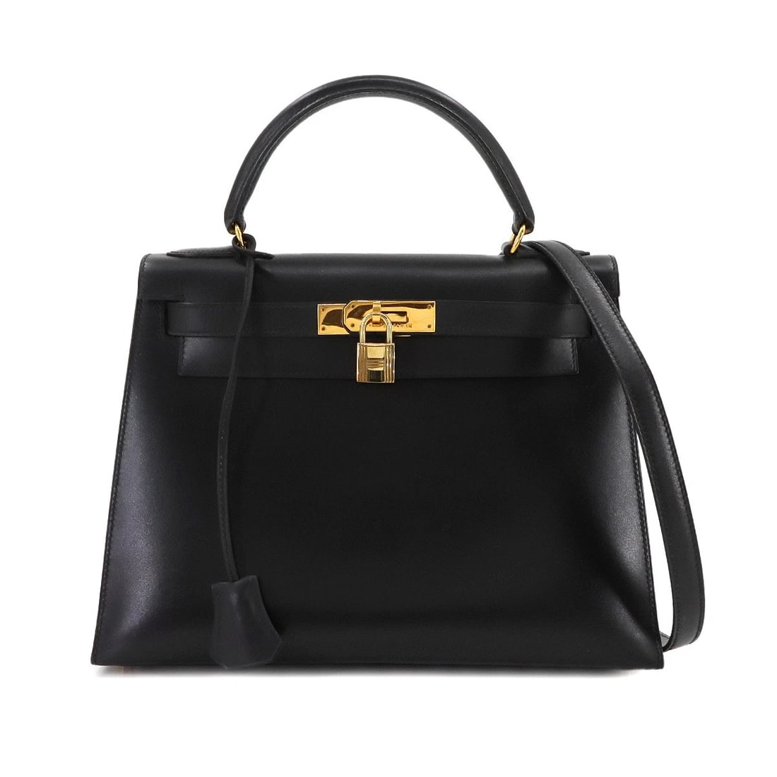 HERMES KELLY 28 BOX CARF BLACK 2WAY HAND SHOULDER BAG PURSE HAND BAG / SHOULDER BAG: HERMES Kelly 28 Box carf Black 2way Hand Shoulder Bag Purse Hand Bag / Shoulder Bag Brand: HERMES Type: Hand Bag / Shoulder Bag Material: Box carf Color: Black Size: W 11.42 inch, H 8.27 inch, D 4