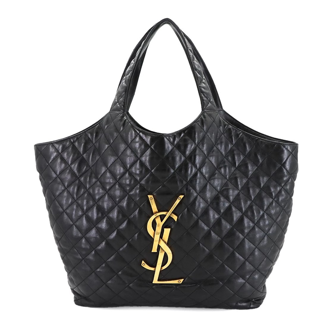 SAINT LAURENT PARIS ICARE MAXI SHOPPING TOTE BAG LEATHER BLACK TOTE BAG: SAINT LAURENT PARIS Icare Maxi Shopping Tote Bag Leather Black Tote Bag Brand: SAINT LAURENT PARIS Type: Tote Bag Material: Leather Color: Black Size: W 14.17 inch, H 14.57 inch, D 2.76 inch Handl
