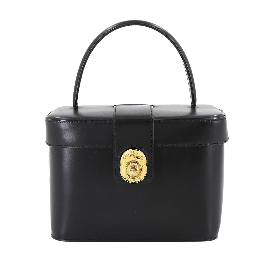 CELINE STAR BALL VANITY HAND BAG LEATHER BLACK VINTAGE PURSE HAND BAG (1 of 6)