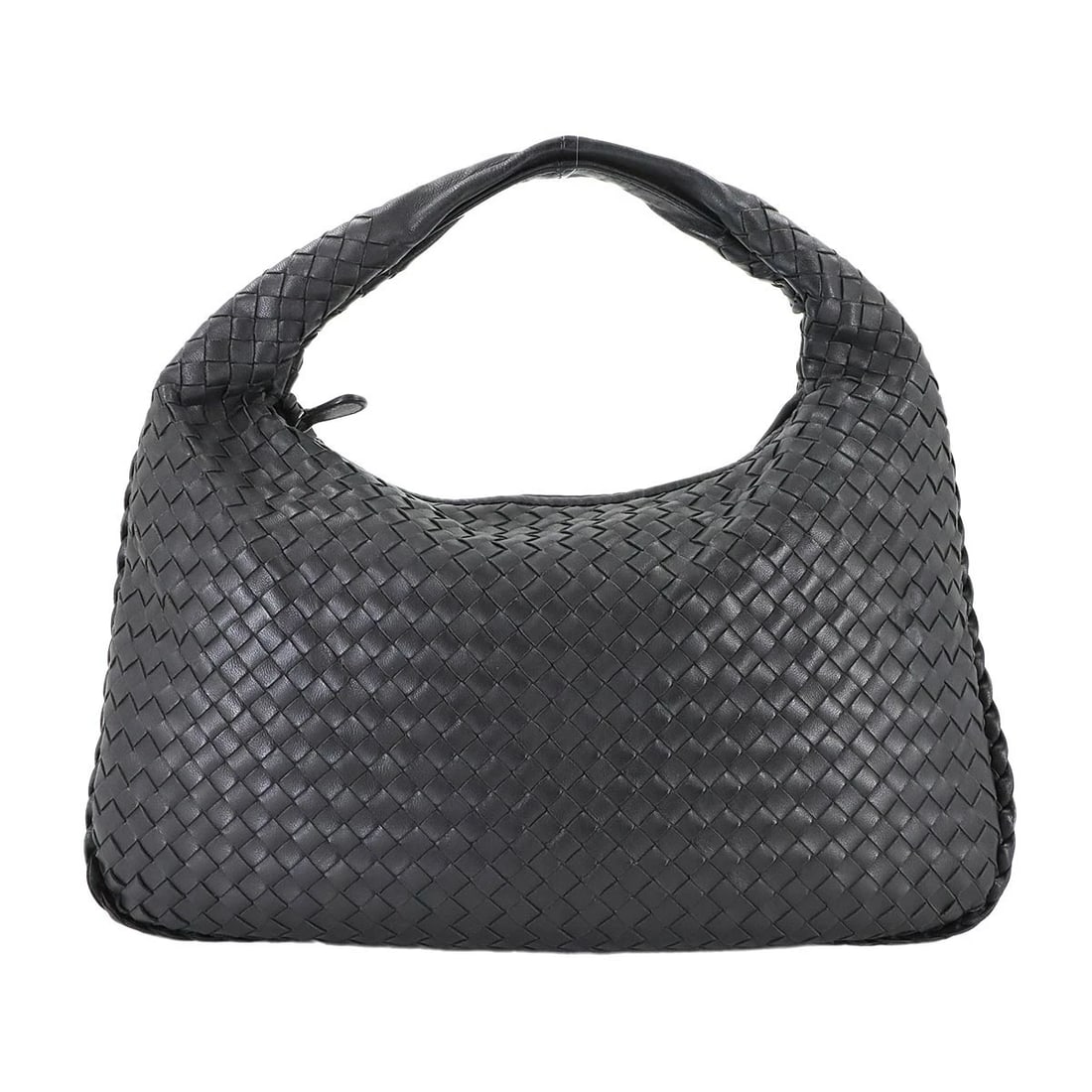 BOTTEGA VENETA INTRECCIATO SHOULDER BAG LEATHER BLACK SHOULDER BAG: BOTTEGA VENETA Intrecciato Shoulder Bag Leather Black Shoulder Bag Brand: BOTTEGA VENETA Type: Shoulder Bag Material: Leather Color: Black Size: W 15.75 inch, H 10.24 inch, D 1.57 inch Accessorie