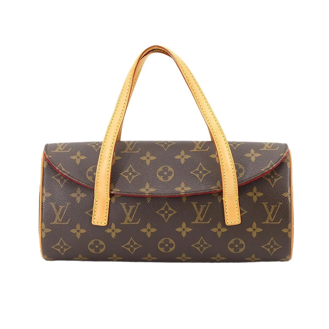LOUIS VUITTON MONOGRAM SONATINE HAND BAG BROWN HAND BAG: LOUIS VUITTON Monogram Sonatine Hand Bag Brown Hand Bag Brand: LOUIS VUITTON Type: Hand Bag Material: Monogram Canvas Color: Monogram Size: W 11.42 inch, H 5.51 inch, D 2.56 inch Handle 9.8inch (2