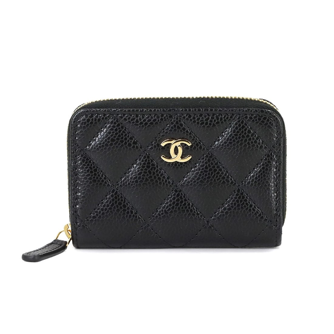 CHANEL MATELASSE CLASSIC ZIPPED COIN PURSE LEATHER BLACK COIN PURSE: CHANEL Matelasse Classic Zipped Coin Purse Leather Black Coin Purse Brand: CHANEL Type: Coin Purse Material: Leather Color: Black Size: W 4.13 inch, H 2.76 inch, D 0.79 inch Accessories: None