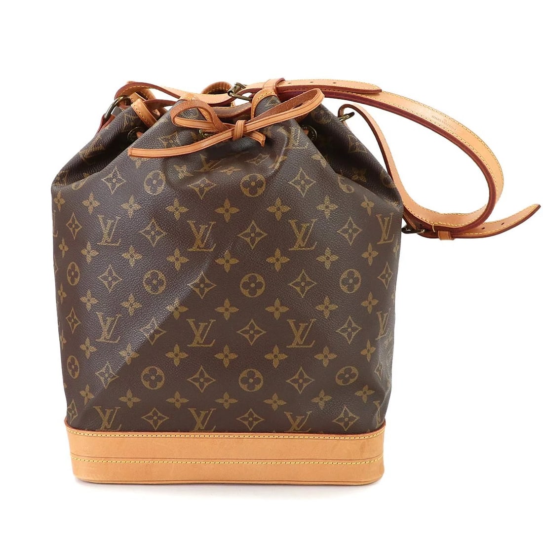 LOUIS VUITTON MONOGRAM NOE DRAWSTRING SHOULDER BAG BROWN SHOULDER BAG: LOUIS VUITTON Monogram Noe Drawstring Shoulder Bag Brown Shoulder Bag Brand: LOUIS VUITTON Type: Shoulder Bag Material: Monogram Canvas Color: Monogram Size: W 10.24 inch, H 13.39 inch, D 7.48 inc