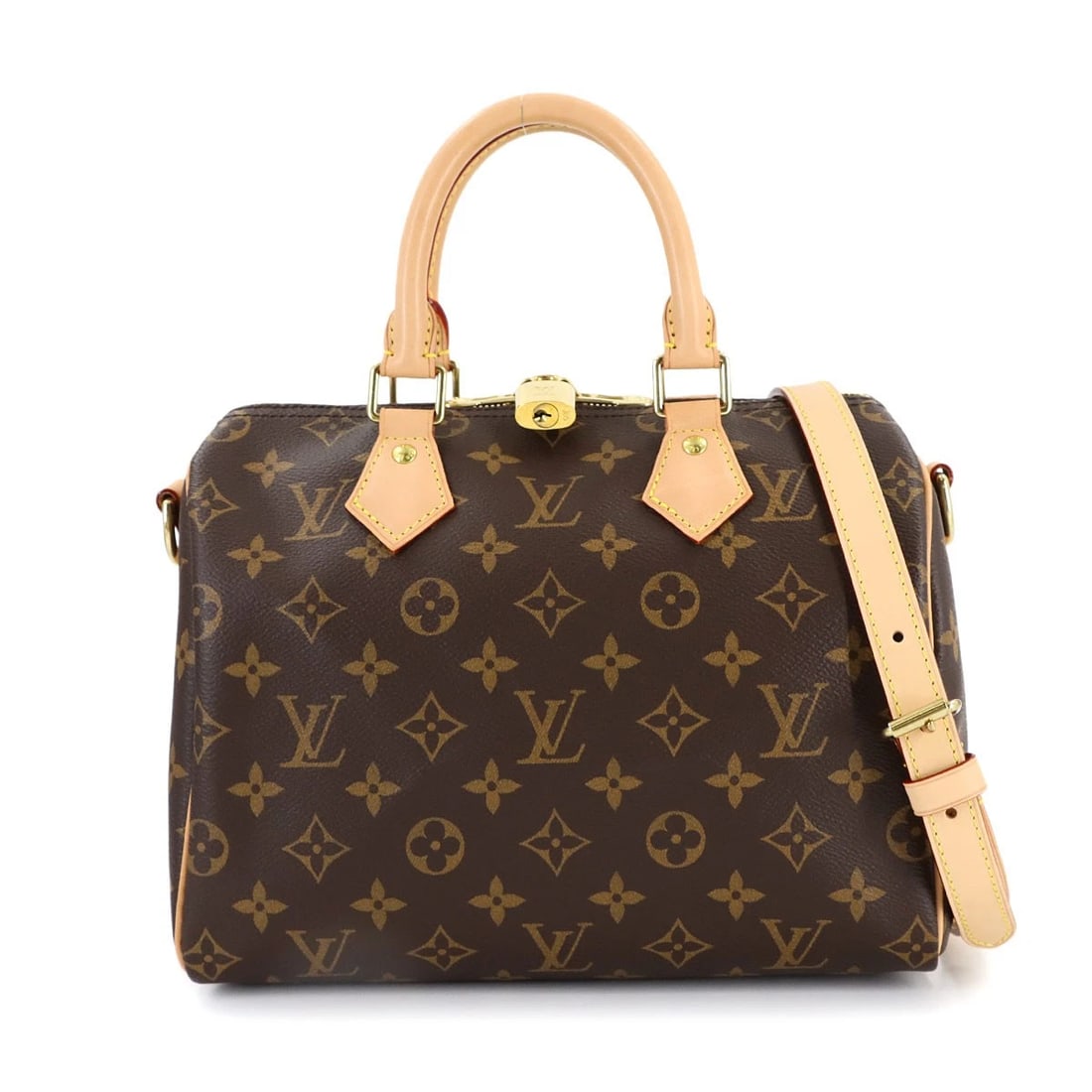 LOUIS VUITTON MONOGRAM SPEEDY BANDOULIERE 25 2WAY BAG BROWN HAND BAG / SHOULDER BAG: LOUIS VUITTON Monogram Speedy Bandouliere 25 2way Bag Brown Hand Bag / Shoulder Bag Brand: LOUIS VUITTON Type: Hand Bag / Shoulder Bag Material: Monogram Canvas Color: Monogram Size: W 10.04 inch,