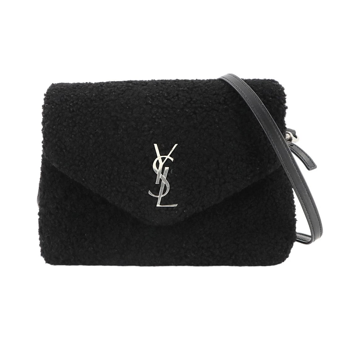 SAINT LAURENT SHOULDER BAG SHEARLING LEATHER BLACK SHOULDER BAG: SAINT LAURENT Shoulder Bag Shearling Leather Black Shoulder Bag Brand: SAINT LAURENT PARIS Type: Shoulder Bag Material: Shearling , Leather Color: Black Size: W 8.27 inch, H 6.30 inch, D 3.15 inch