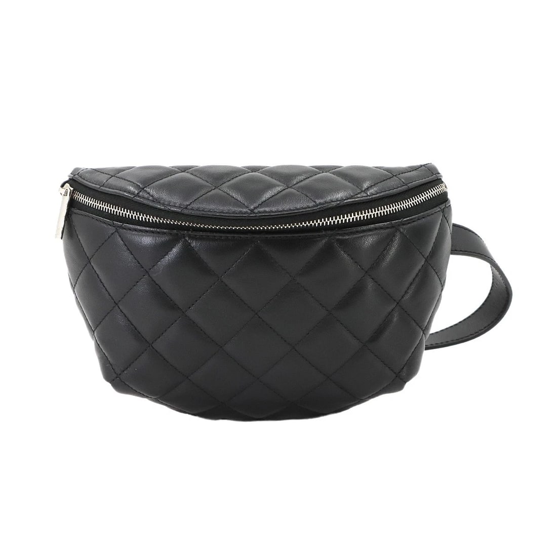 CHANEL MATELASSE UNIFORM WAIST CROSSBODY BAG LEATHER CROSSBODY BAG: CHANEL Matelasse Uniform Waist Crossbody Bag Leather Crossbody Bag Brand: CHANEL Type: Crossbody Bag Material: Leather Color: Black Size: W 8.07 inch, H 5.51 inch, D 2.95 inch Accessories: None