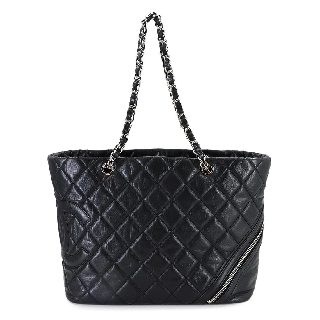 CHANEL CAMBON LINE COTTON CLUB CHAIN TOTE BAG LEATHER TOTE BAG (1 of 5)