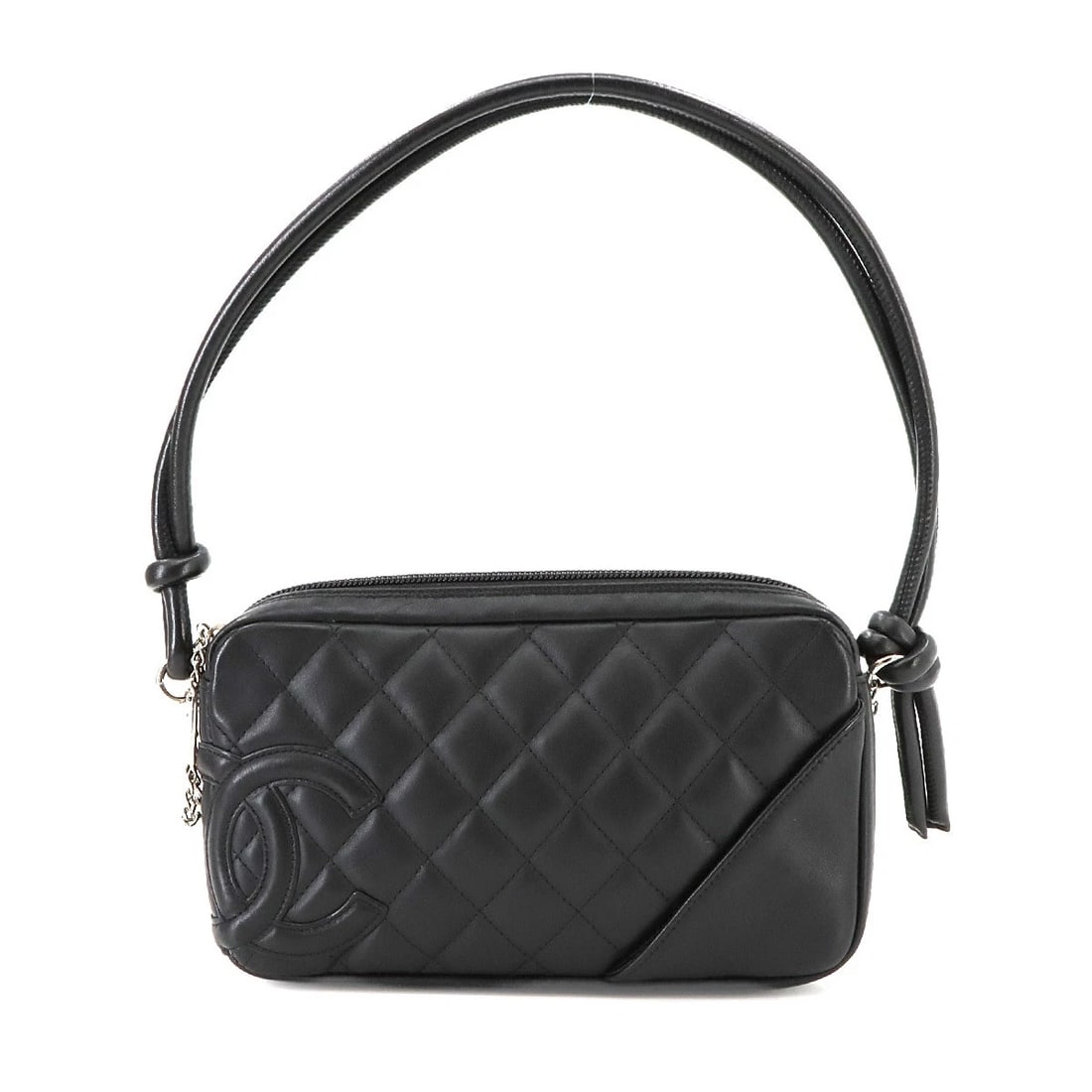 CHANEL CAMBON LINE SHOULDER BAG LEATHER BLACK SHOULDER BAG (1 of 5)