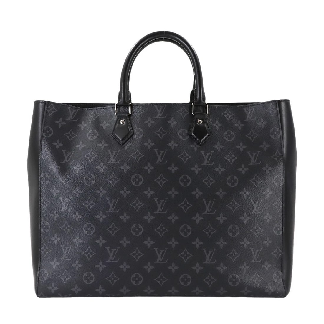 LOUIS VUITTON MONOGRAM ECLIPSE GRAND SAC TOTE BAG BLACK TOTE BAG: LOUIS VUITTON Monogram Eclipse Grand Sac Tote Bag Black Tote Bag Brand: LOUIS VUITTON Type: Tote Bag Material: Monogram EclipseCanvas Color: Monogram Eclipse Size: W 16.54 inch, H 12.99 inch, D 5.