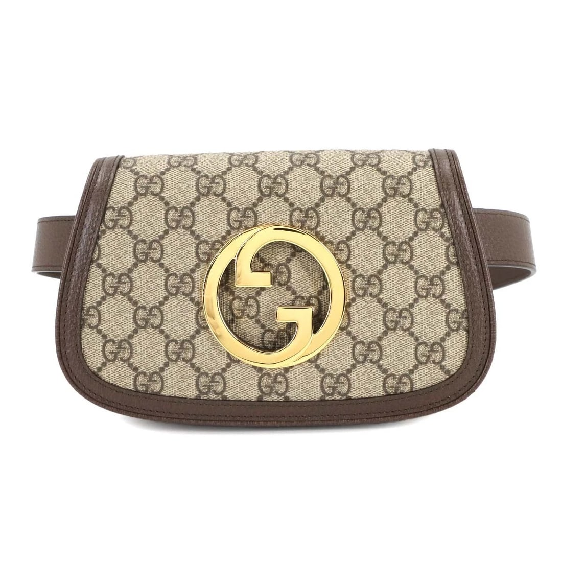 GUCCI BLONDIE GG SUPREME BELT BAG LEATHER BEIGE BROWN BELT BAG: GUCCI Blondie GG Supreme Belt Bag Leather Beige Brown Belt Bag Brand: GUCCI Type: Belt Bag Material: GG Supreme Canvas , Leather Color: Beige , Brown Size: W 8.46 inch, H 5.12 inch, D 1.57 inch A