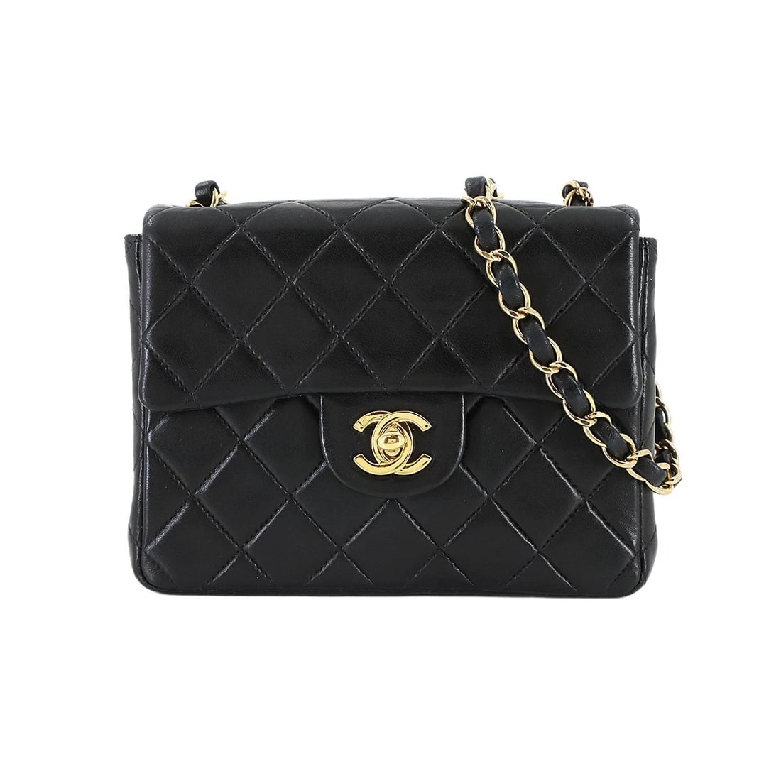 CHANEL MINI MATELASSE CHAIN SHOULDER BAG LEATHER SHOULDER BAG: CHANEL Mini Matelasse Chain Shoulder Bag Leather Shoulder Bag Brand: CHANEL Type: Shoulder Bag Material: Leather Color: Black Size: W 6.69 inch, H 5.12 inch, D 2.36 inch Accessories: None